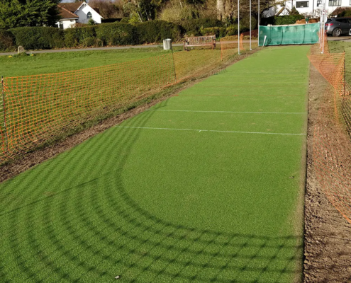 Littlewick Green Cricket Club Finished wicket with safety netting to follow